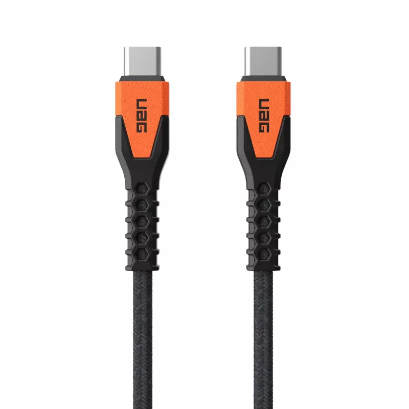 USB-C į USB-C maitinimo laidas Eaton 1,5 m — Kevlar šerdis, USB 2.0, juoda/oranžinė