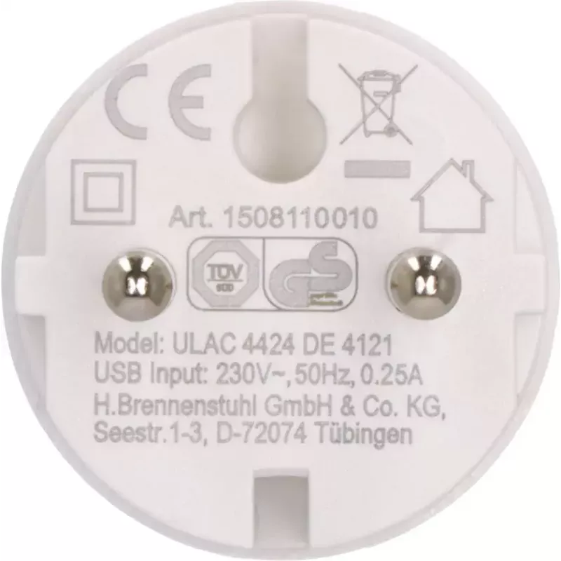 Maitinimo adapterio kištukas Type F / Type C Brennenstuhl 1508110010 su USB 2.4A