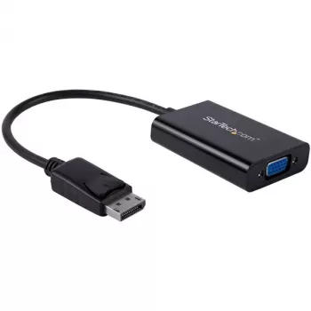 StarTech.com DisplayPort į VGA adapteris su garsu, 0,184 m, 1920 x 1200 pikselių, 1080p, juodas, aktyvus vaizdo keitiklis, 0 - 70 °C