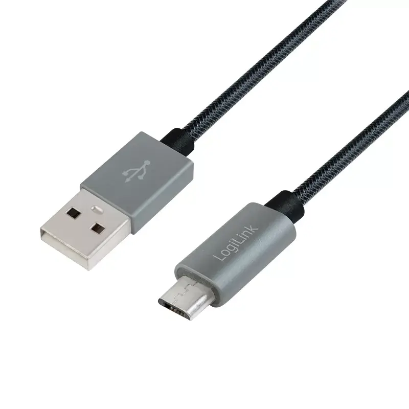 LogiLink CU0132 USB A – Micro-USB A laidas, 1 m, pilkas