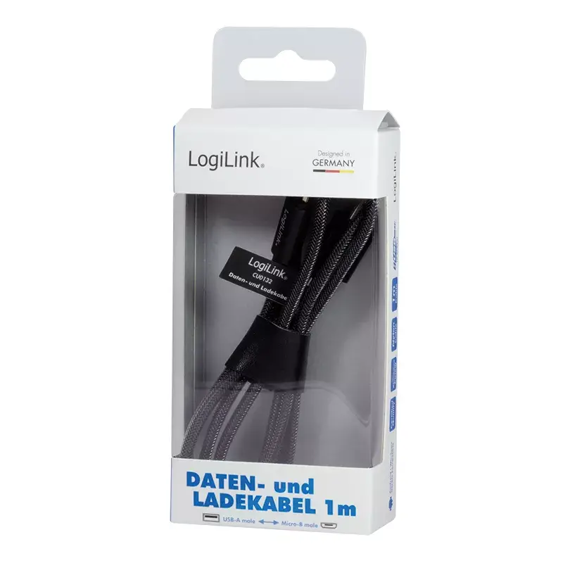 LogiLink CU0132 USB A – Micro-USB A laidas, 1 m, pilkas