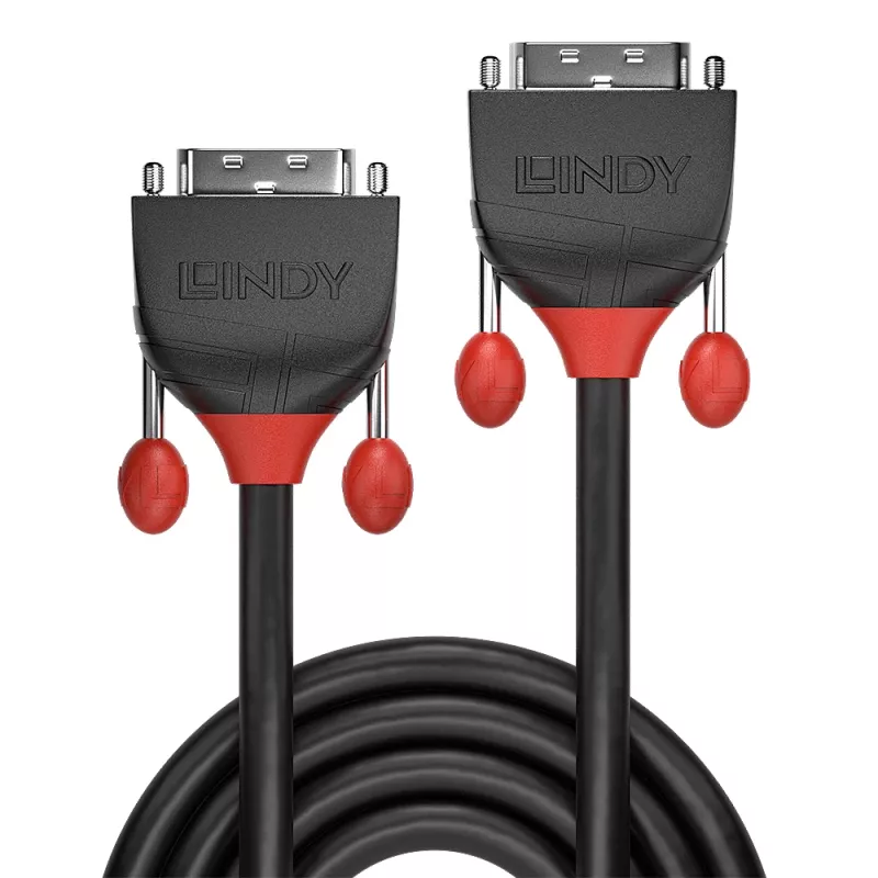 Lindy 3 m DVI-D Single Link laidas, juodas