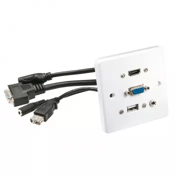 Sieninė jungčių plokštė Lindy Multi AV 60220 HDMI VGA USB A 3.5 mm