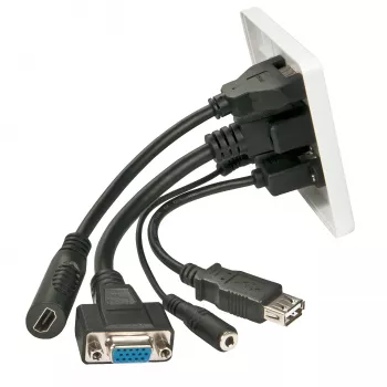 Sieninė jungčių plokštė Lindy Multi AV 60220 HDMI VGA USB A 3.5 mm