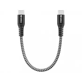 USB-C laidas Sandberg Survivor 0,2 m 100 W juoda balta