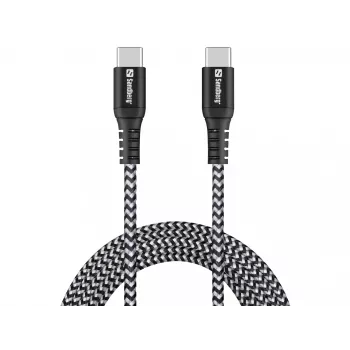 USB-C laidas Sandberg Survivor 2 m 100 W juodas/baltas
