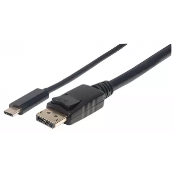 Manhattan USB-C į DisplayPort laidas, 4K@60Hz, 1m, Vyriškas į Vyrišką, Juodas, Neabipusis, Trejų metų garantija