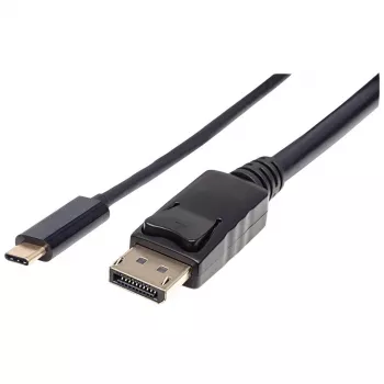 Manhattan USB-C į DisplayPort laidas, 4K@60Hz, 2m, Vyriškas į Vyrišką, Juodas, Neabipusis, Trejų metų garantija