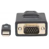 Manhattan Mini DisplayPort 1.2a į VGA laidas, 1080@60Hz, aktyvus, 1,8 m, kištukas-kištukas, juodas, polietileninis maišelis