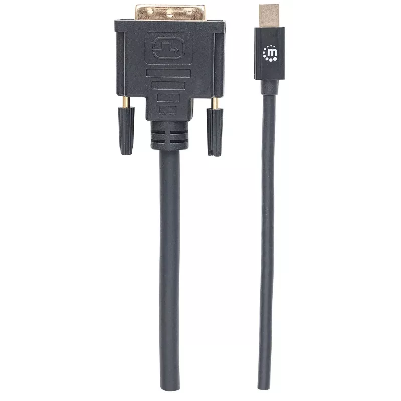Manhattan Mini DisplayPort 1.2a į DVI-D 24+1 laidas, 1080p@60Hz, 1,8 m, Kištukas į kištuką, Suderinamas su DVI-D, Juodas, Viso gyvenimo garantija