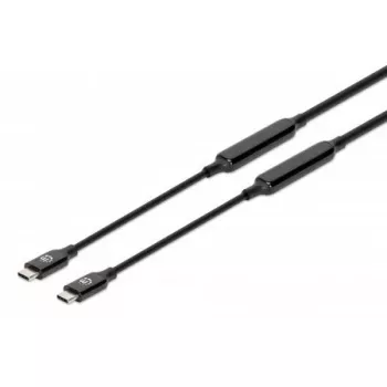 USB-C laidas Manhattan 5m aktyvus Kištukas-Kištukas 10 Gbps 3A Juodas