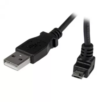StarTech.com 1 m mikro USB laidas – A į kampuotą Micro B, USB 2.0, juodas