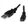 StarTech.com 1 m mikro USB laidas – A į kampuotą Micro B, USB 2.0, juodas