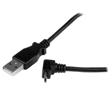 StarTech.com 1 m mikro USB laidas – A į kampuotą Micro B, USB 2.0, juodas