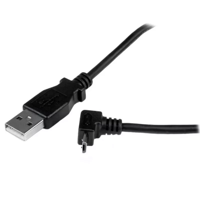 StarTech.com 1 m mikro USB laidas – A į kampuotą Micro B, USB 2.0, juodas