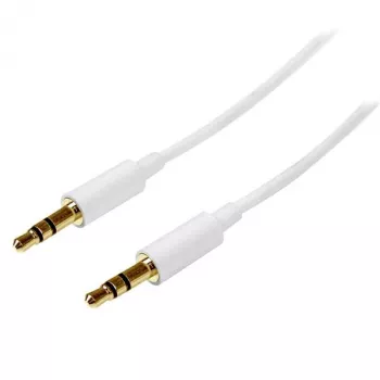 StarTech.com 1 m baltas plonas 3,5 mm stereo garso laidas - kištukas į kištuką