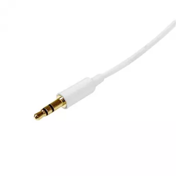 StarTech.com 1 m baltas plonas 3,5 mm stereo garso laidas - kištukas į kištuką