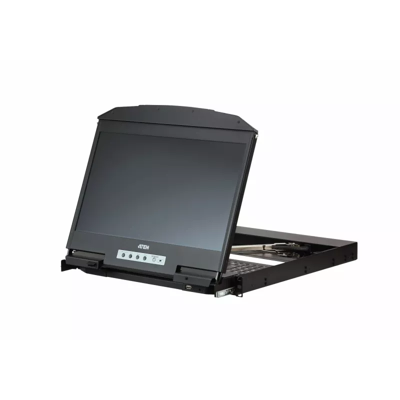 ATEN CL3800NW stovo konsolė 47 cm (18,5 colio) 1920 x 1080 pikselių Metalas, Plastikas Juoda 1U