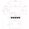 Lanview LVN-DESK-5PORT-1G nevaldomas 5 prievadų Gigabit Ethernet komutatorius