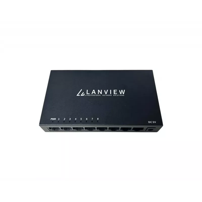 Lanview LVN-DESK-8PORT-1G — 8 prievadų 1 Gbps Ethernet stalinis jungiklis