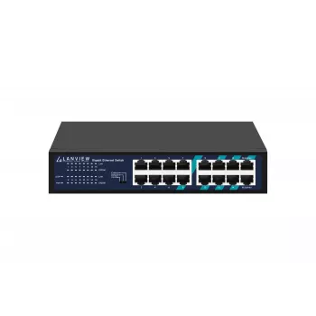 Nevaldomas tinklo jungiklis Lanview LVN-1U-16PORT-1G, 16 prievadų, 1 Gbps, Ethernet, montuojamas stelaže 1U