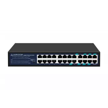 Nevaldomas jungiklis Lanview LVN-1U-24PORT-1G — 24 prievadų pilnas Gigabit stelažinis