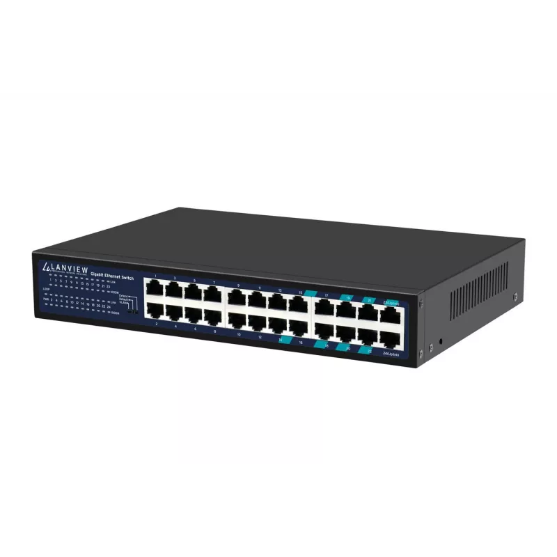 Nevaldomas jungiklis Lanview LVN-1U-24PORT-1G — 24 prievadų pilnas Gigabit stelažinis