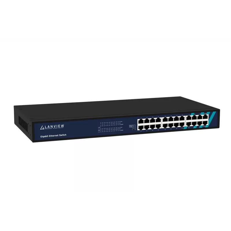Nevaldomas jungiklis Lanview LVN-1UMOUNT-24PORT-1G 24 prievadų Gigabit Ethernet, 1U montavimui