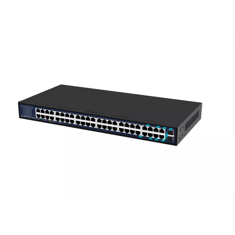 Lanview nevaldomas perjungiklis LVN-1UMOUNT-48PORT-2SFP-1G — 48x RJ45 1G prievadai, 2x SFP jungtys