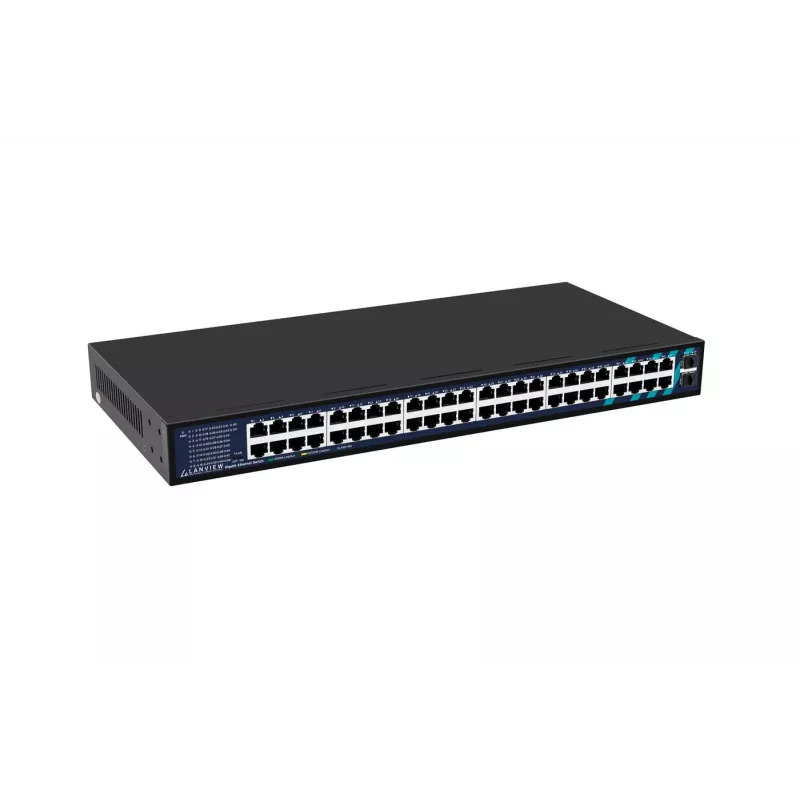 Lanview nevaldomas perjungiklis LVN-1UMOUNT-48PORT-2SFP-1G — 48x RJ45 1G prievadai, 2x SFP jungtys