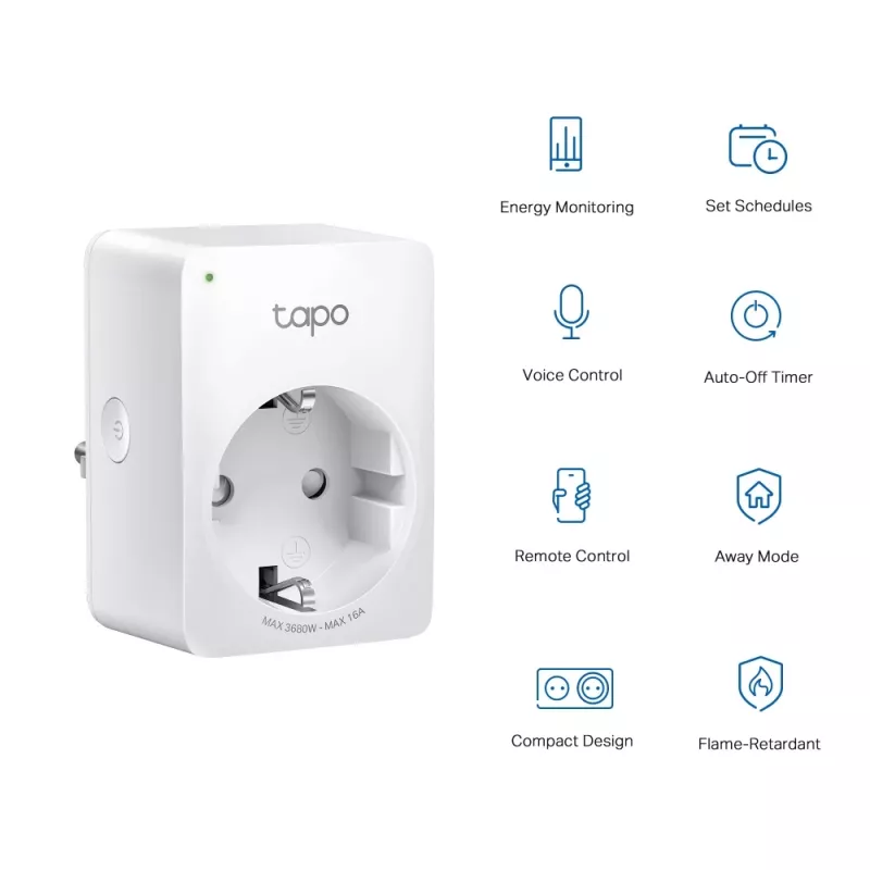 TP-Link Tapo Mini P110 išmanusis kištukinis lizdas su energijos stebėjimu