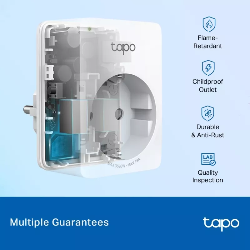 TP-Link Tapo Mini P110 išmanusis kištukinis lizdas su energijos stebėjimu