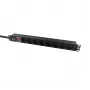 Lanview 19 colių 1U 10A maitinimo juosta su 8x Schuko lizdais (LVR-2MSCH-SCH-C13-8)