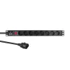 Lanview 19 colių 1U 10A maitinimo juosta su 8x Schuko lizdais (LVR-2MSCH-SCH-C13-8)