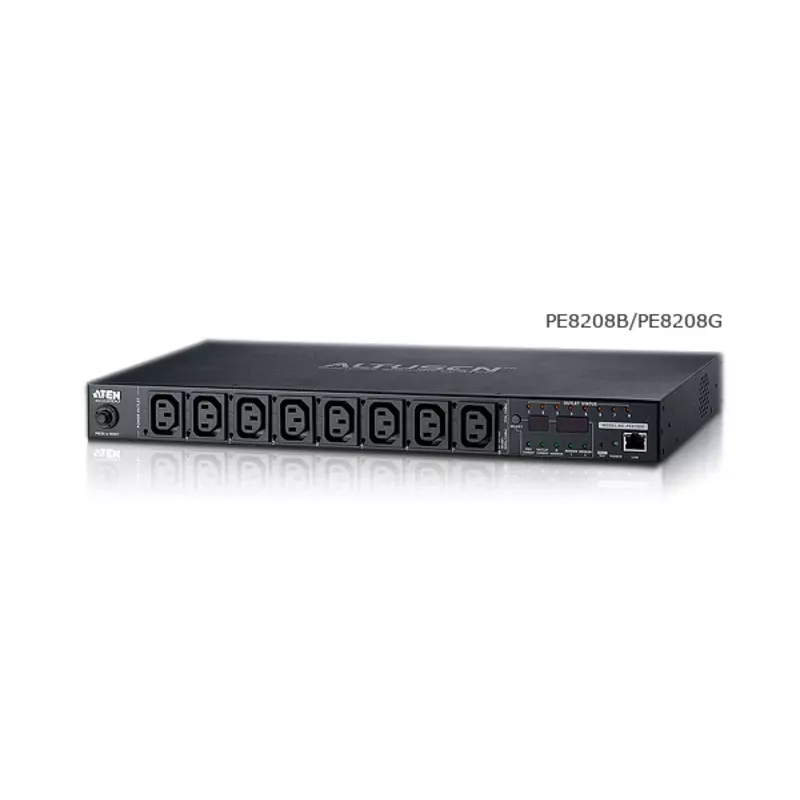 ATEN 1U 16A 8 lizdų perjungiamas ir matuojamas PDU su nemokama Eco PDU Manager programine įranga