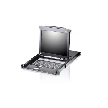 ATEN CL5708M konsolinis KVM jungiklis su 43,2 cm (17 colių) LCD ekranu, 1U, juodas