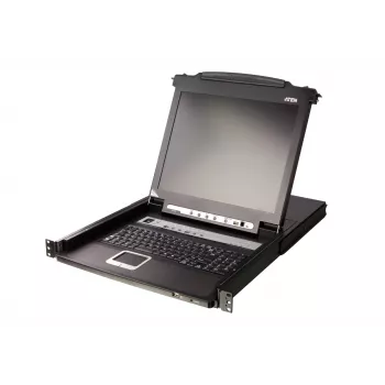 ATEN CL5708M konsolė su 43,2 cm (17 col.) LCD ekranu, 1280 x 1024 pikseliai, metalas/plastikas, juoda, 1U