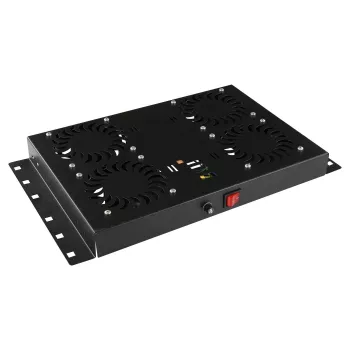 Stovo aksesuaras Lanview RAF120BL-UK 1U 4 ventiliatoriai Juodas