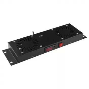Ventiliatorių panelis LOGON RAF205BL 2 ventiliatoriai Juoda 490x135x45mm