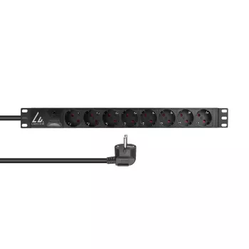 Lanview LVR-3MSCH-SPD-SCH8 maitinimo skirstytuvas (PDU) 8 lizdai 1U juodas