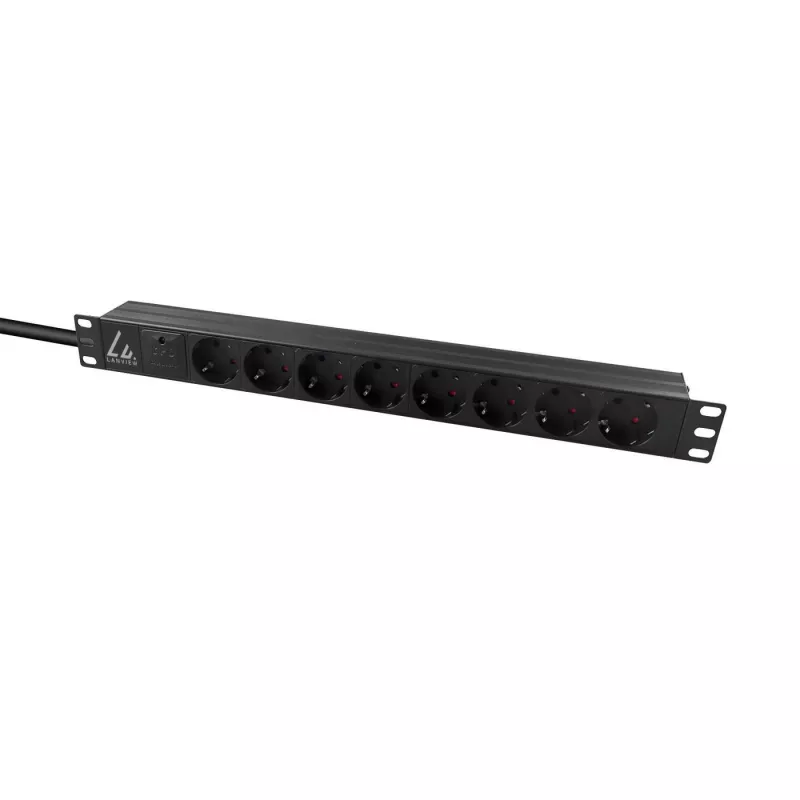 Lanview LVR-3MSCH-SPD-SCH8 maitinimo skirstytuvas (PDU) 8 lizdai 1U juodas