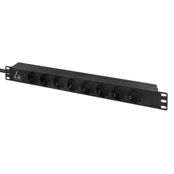 Lanview LVR-3MIEC-LIC-SCH8 maitinimo paskirstymo įrenginys (PDU) 8 AC lizdų 1U juodas