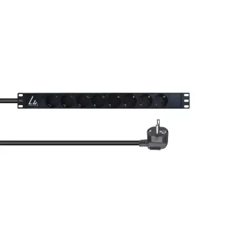 Lanview LVR-3MSCH-LIC-SCH8 maitinimo paskirstymo blokas (PDU) 8 AC lizdai 1U juoda