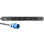 Lanview LVR-3MIEC-AMP-10C13 matuojamas maitinimo skirstytuvas (PDU), 10 AC lizdų, 1U, juodas