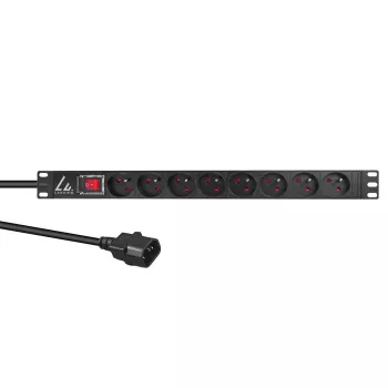 Lanview LVR-2MSCH-SW-C13-8 maitinimo skirstytuvas (PDU) 8 AC lizdai 1U juodas