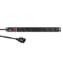 Lanview LVR-2MSCH-SW-C13-8 maitinimo skirstytuvas (PDU) 8 AC lizdai 1U juodas