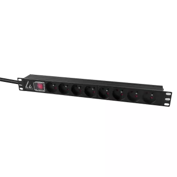 Lanview LVR-2MSCH-SW-C13-8 maitinimo skirstytuvas (PDU) 8 AC lizdai 1U juodas