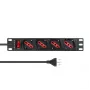 Maitinimo skirstytuvas Lanview LVR-2MIT-SW-IT4 1U juodas su 2 m laidu