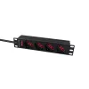 Maitinimo skirstytuvas Lanview LVR-2MIT-SW-IT4 1U juodas su 2 m laidu