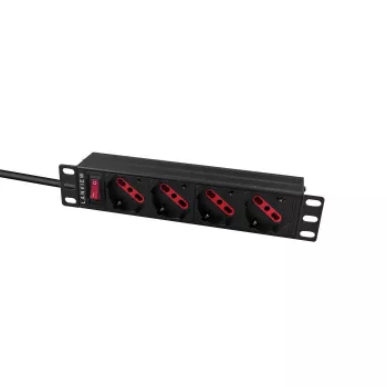 Maitinimo skirstytuvas Lanview LVR-2MIT-SW-IT4 1U juodas su 2 m laidu